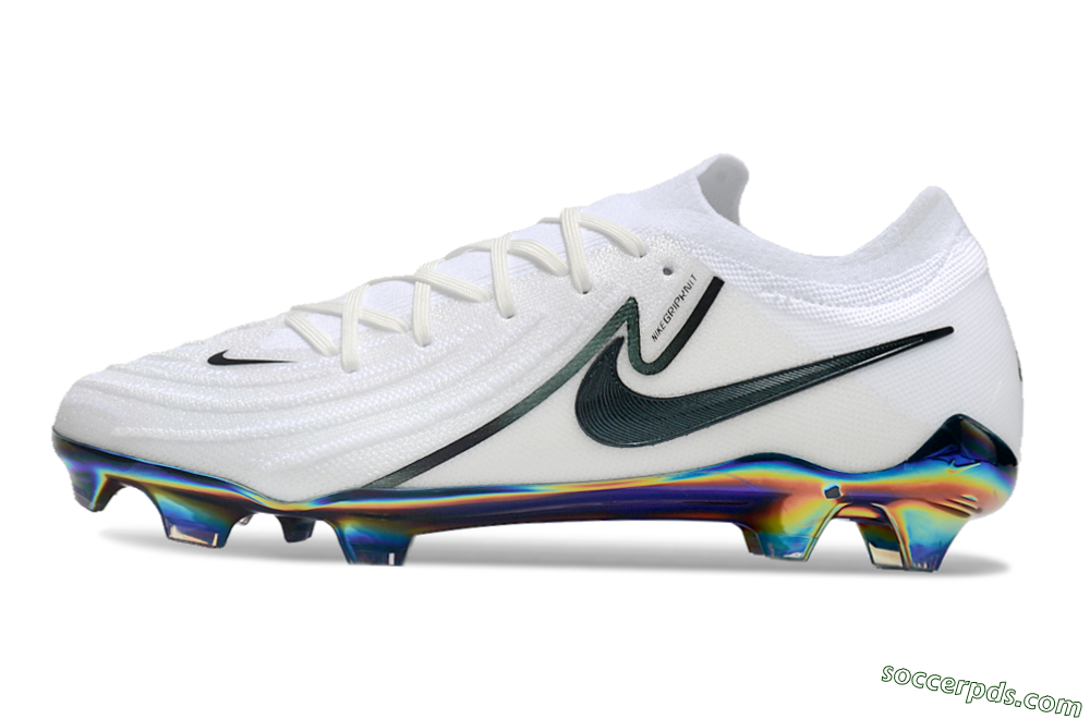 Nike Phantom Luna Elite FG Low-Tops Football Boots - White/Black/Gold 2
