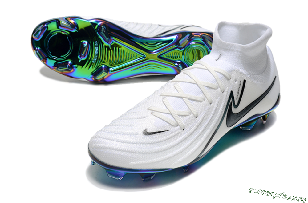 Nike Phantom Luna Elite FG High-Tops Football Boots - White/Black/Gold 3