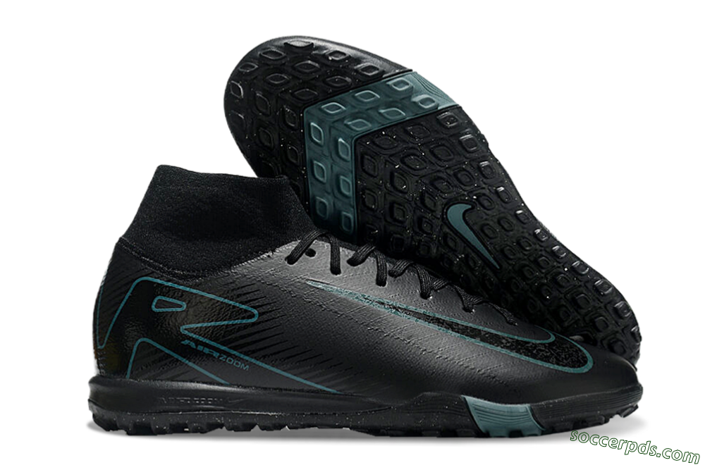 Nike Air Zoom Mercurial Superfly 10 Elite TF High-Tops Football Shoes - Black/Green/Silver 1