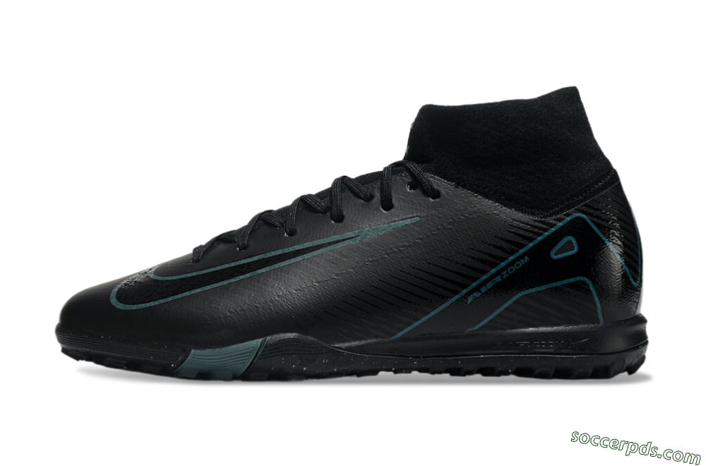 Nike Air Zoom Mercurial Superfly 10 Elite TF High-Tops Football Shoes - Black/Green/Silver 2