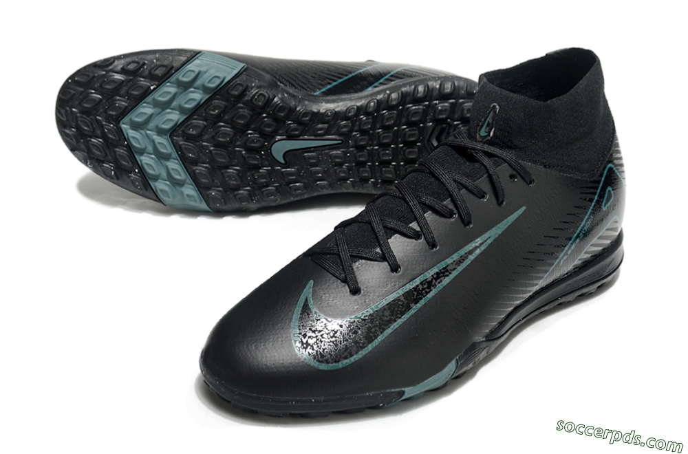 Nike Air Zoom Mercurial Superfly 10 Elite TF High-Tops Football Shoes - Black/Green/Silver 3