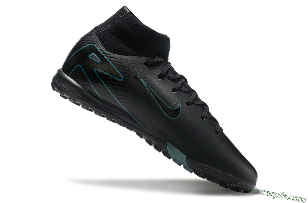 Nike Air Zoom Mercurial Superfly 10 Elite TF High-Tops Football Shoes - Black/Green/Silver 4