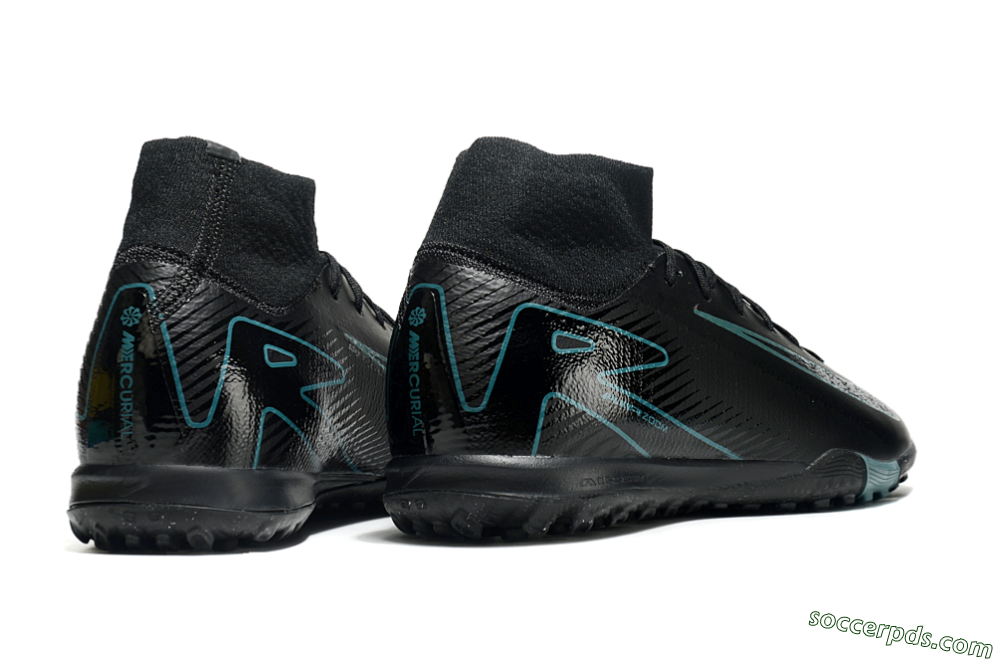Nike Air Zoom Mercurial Superfly 10 Elite TF High-Tops Football Shoes - Black/Green/Silver 6
