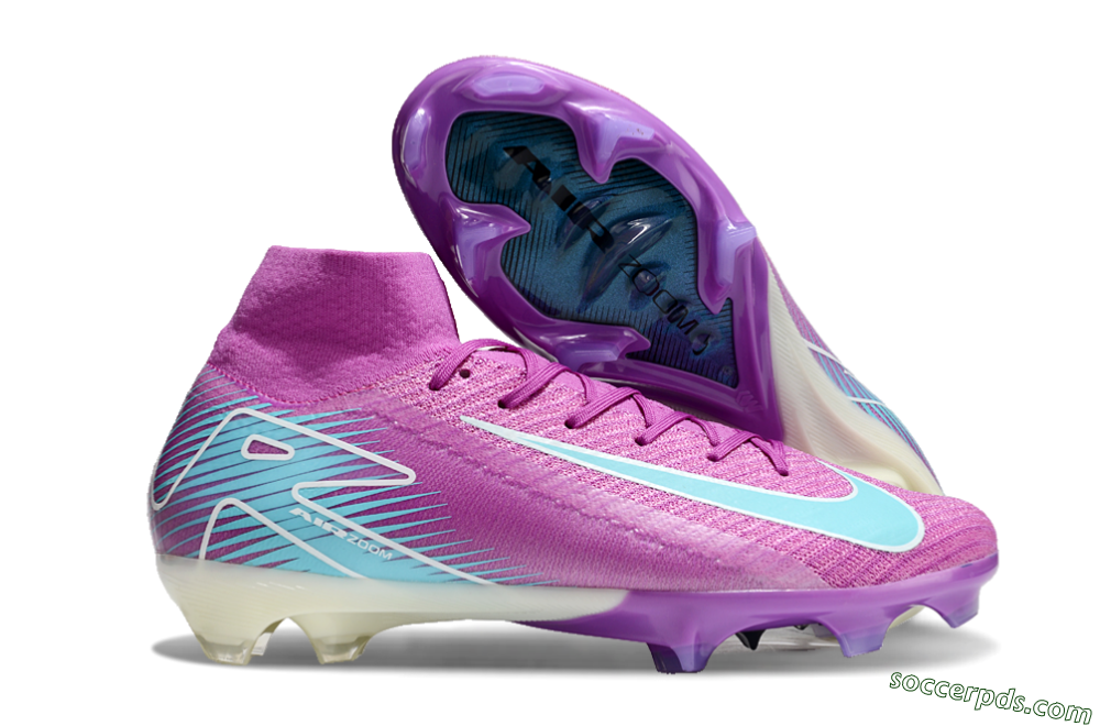 Nike Air Zoom Mercurial Superfly 10 Elite FG High-Tops Football Boots - Purple/Green 1