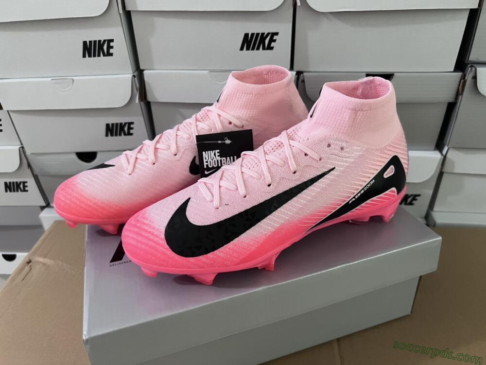 Nike Air Zoom Mercurial Superfly 10 Elite FG High-Tops Football Boots - Pink/Red/Black
