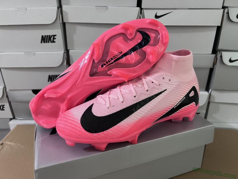 Nike Air Zoom Mercurial Superfly 10 Elite FG High-Tops Football Boots - Pink/Red/Black