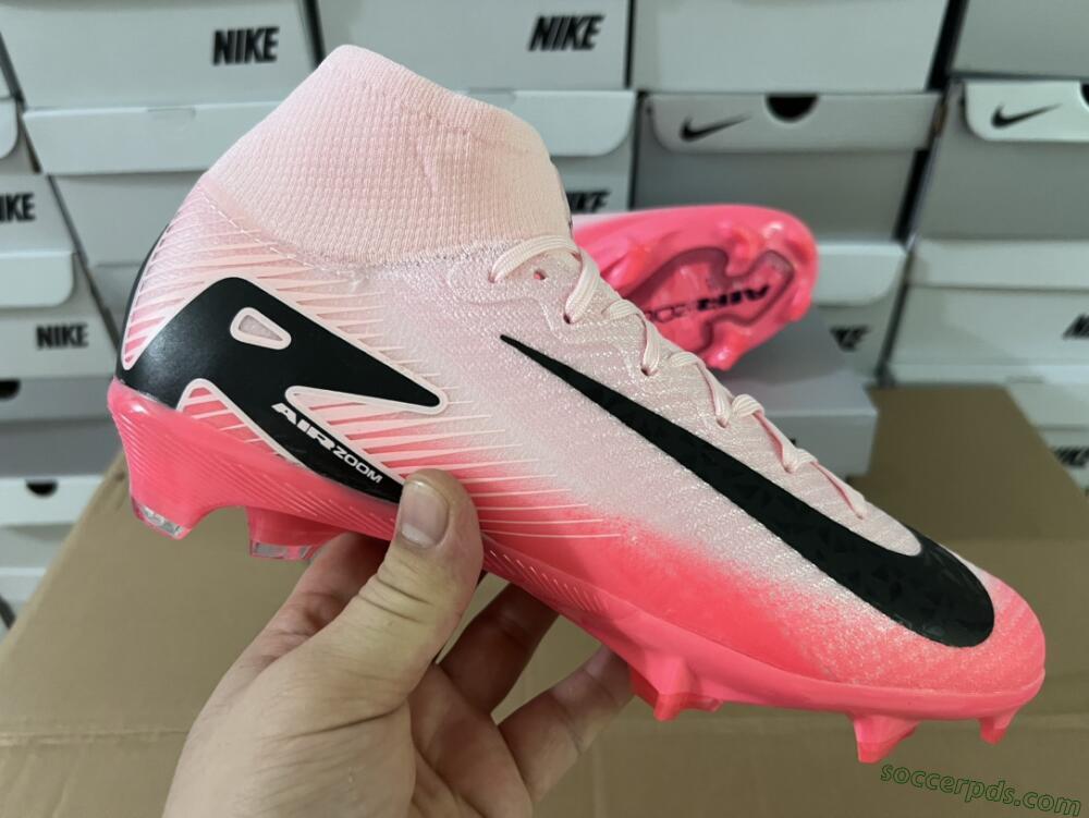 Nike Air Zoom Mercurial Superfly 10 Elite FG High-Tops Football Boots - Pink/Red/Black