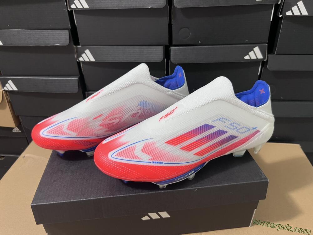 Adidas F50+ Lightstrike Pro Laceless FG Low-Tops Football Boots - Red/White/Blue