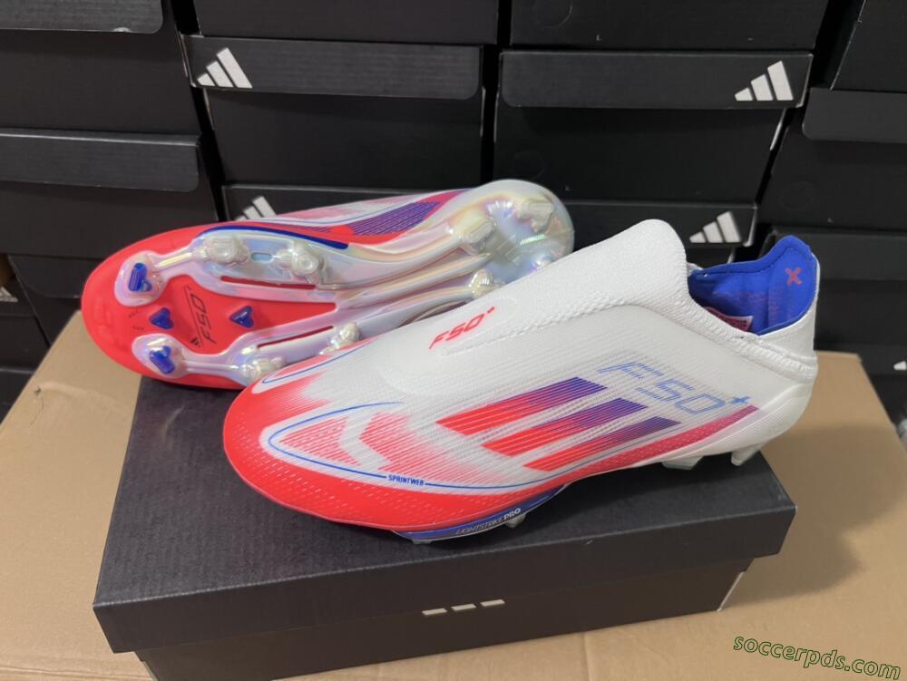 Adidas F50+ Lightstrike Pro Laceless FG Low-Tops Football Boots - Red/White/Blue