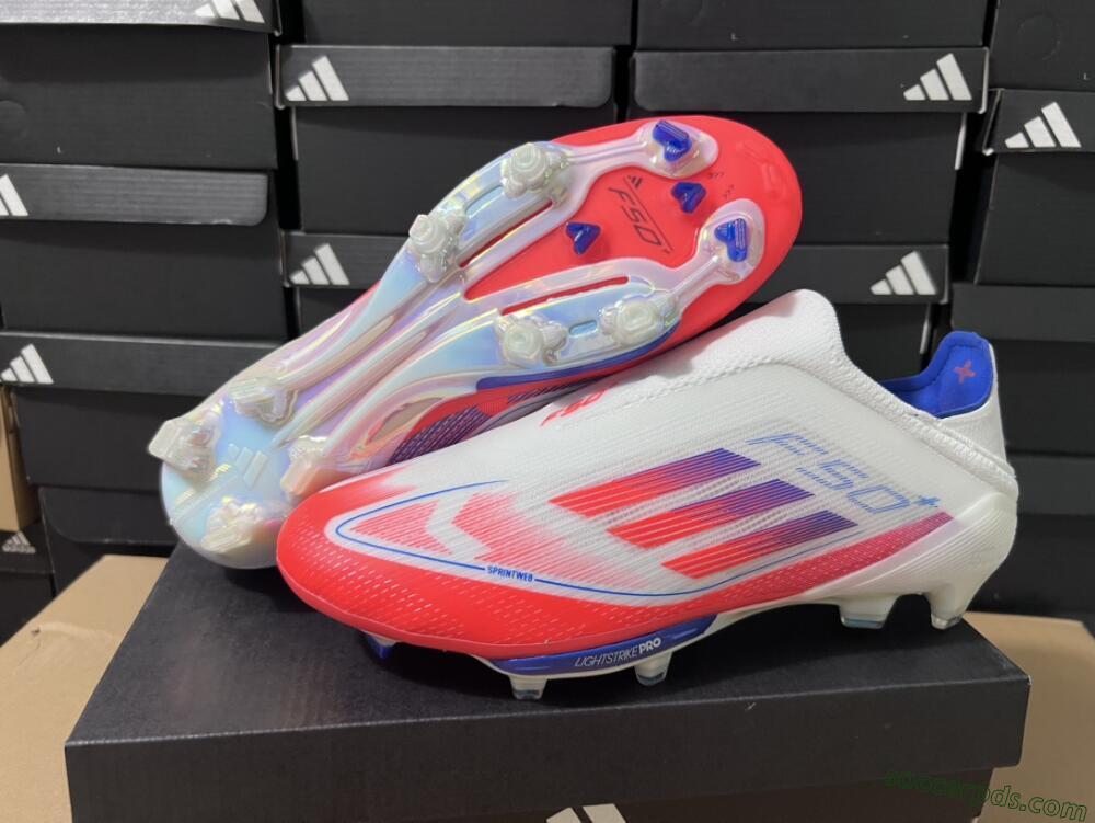 Adidas F50+ Lightstrike Pro Laceless FG Low-Tops Football Boots - Red/White/Blue