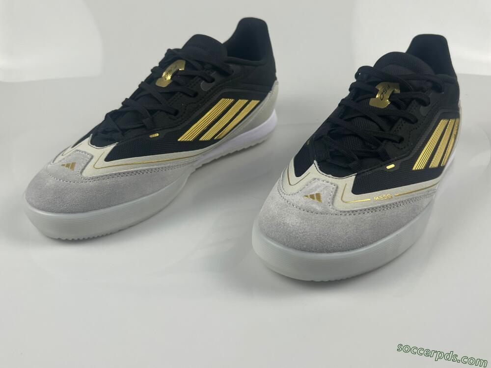 Messi Adizero F50 Freestyle IC Low-Tops Football Shoes - Grey/Black/Gold