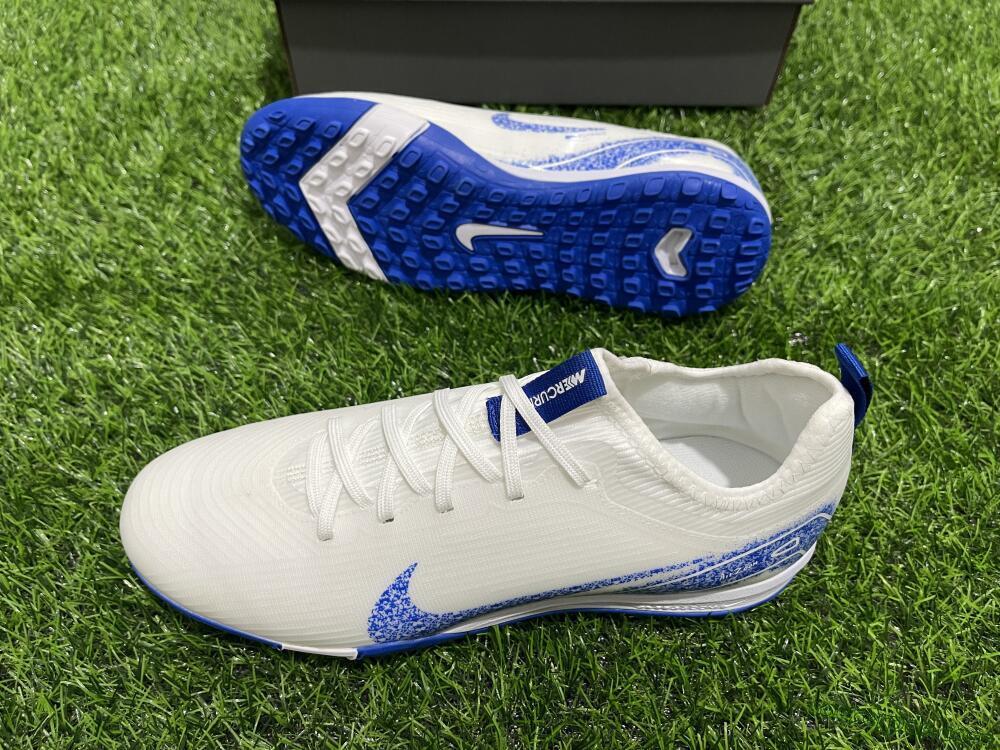 Nike Air Zoom Mercurial Vapor 16 Pro TF Low-Tops Football Shoes - White/Blue
