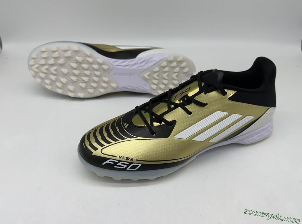 Adidas F50 Pro TF Low-Tops Football Shoes - Gold/White/Black