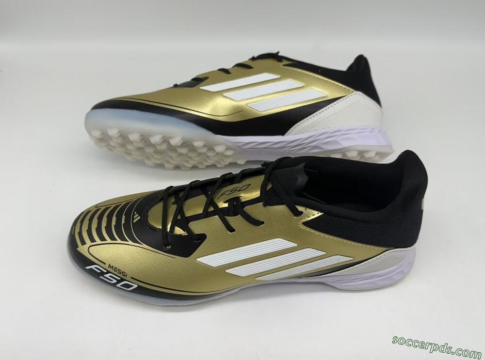 Adidas F50 Pro TF Low-Tops Football Shoes - Gold/White/Black
