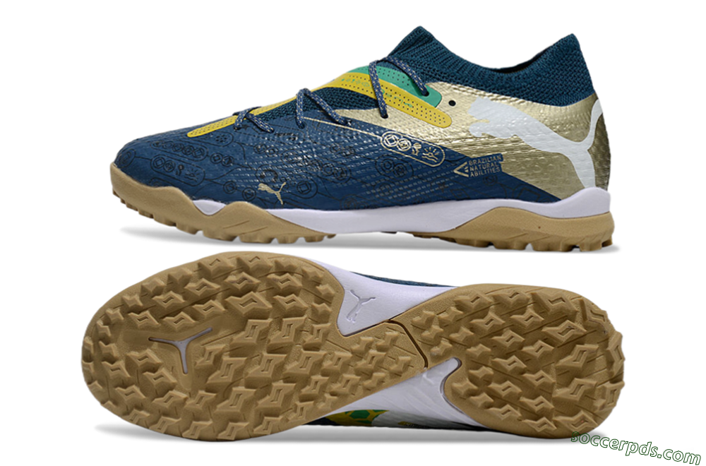 Puma x Neymar Future 7 Ultimate bna TF Low-Tops Football Shoes - Blue/Yellow/Green 0