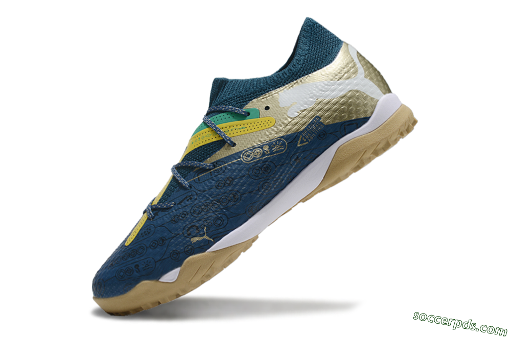 Puma x Neymar Future 7 Ultimate bna TF Low-Tops Football Shoes - Blue/Yellow/Green 5