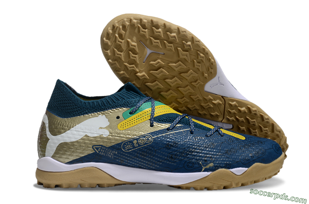 Puma x Neymar Future 7 Ultimate bna TF Low-Tops Football Shoes - Blue/Yellow/Green 1