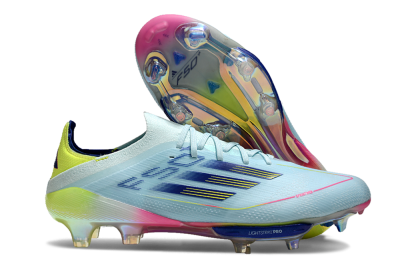 Adidas F50+ Lightstrike Elite FG Low-Tops Football Boots - Blue/Yellow/Pink