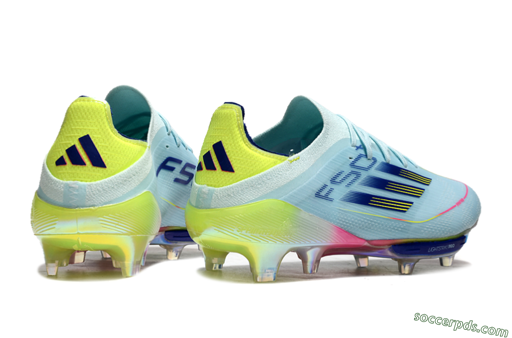 Adidas F50+ Lightstrike Elite FG Low-Tops Football Boots - Blue/Yellow/Pink 6