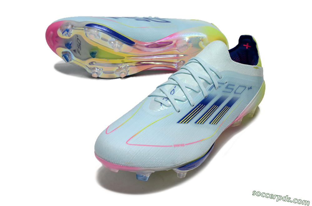 Adidas F50+ Lightstrike Elite FG Low-Tops Football Boots - Blue/Yellow/Pink 3