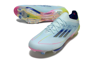 Adidas F50+ Lightstrike Elite FG Low-Tops Football Boots - Blue/Yellow/Pink