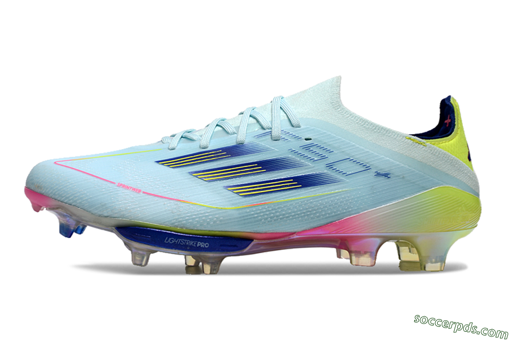 Adidas F50+ Lightstrike Elite FG Low-Tops Football Boots - Blue/Yellow/Pink 2