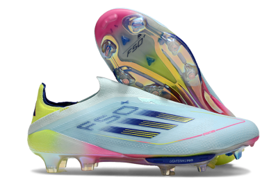 Adidas F50+ Lightstrike Elite Laceless FG Low-Tops Football Boots - Blue/Yellow/Pink