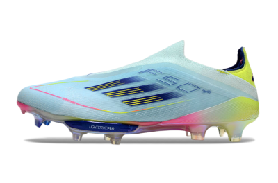 Adidas F50+ Lightstrike Elite Laceless FG Low-Tops Football Boots - Blue/Yellow/Pink