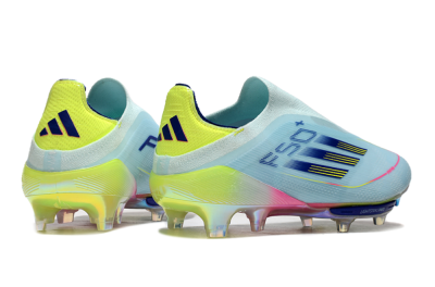 Adidas F50+ Lightstrike Elite Laceless FG Low-Tops Football Boots - Blue/Yellow/Pink