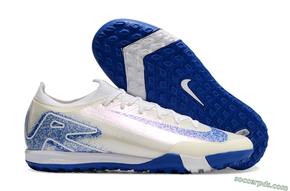 Nike Air Zoom Mercurial Vapor 16 Elite TF Low-Tops Football Shoes - White/Blue/Jade 1