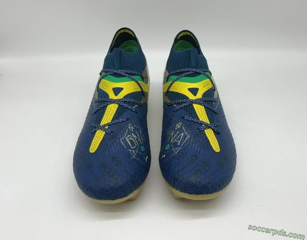 Puma x Neymar Future 7 Ultimate bna FG Low-Tops Football Boots - Blue/Yellow/Green
