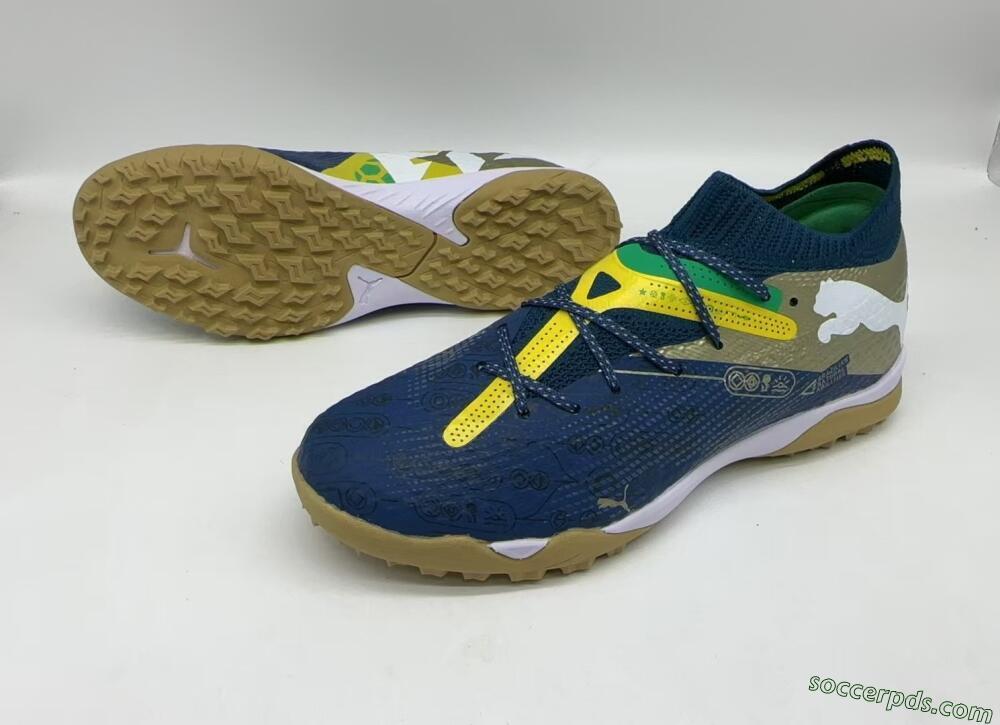 Puma x Neymar Future 7 Ultimate bna TF Low-Tops Football Shoes - Blue/Yellow/Green