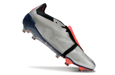 Adidas Predator Elite Foldover Tongue FG Low-Tops Football Boots - Silver/Blue/Red