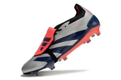 Adidas Predator Elite Foldover Tongue FG Low-Tops Football Boots - Silver/Blue/Red