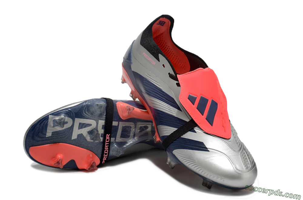 Adidas Predator Elite Foldover Tongue FG Low-Tops Football Boots - Silver/Blue/Red 3