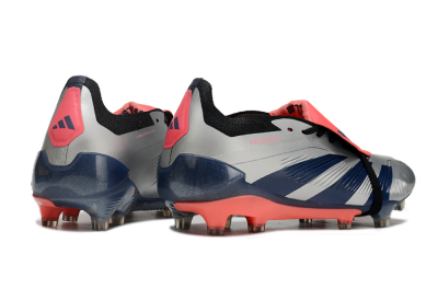 Adidas Predator Elite Foldover Tongue FG Low-Tops Football Boots - Silver/Blue/Red