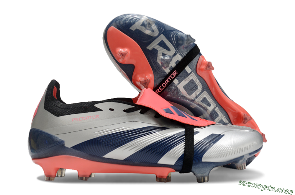 Adidas Predator Elite Foldover Tongue FG Low-Tops Football Boots - Silver/Blue/Red 1