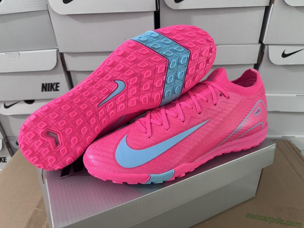 Nike Air Zoom Mercurial Vapor 16 Elite TF Low-Tops Football Shoes - Pink/Red/Jade