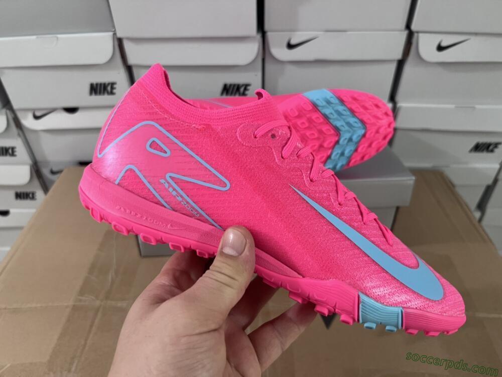 Nike Air Zoom Mercurial Vapor 16 Elite TF Low-Tops Football Shoes - Pink/Red/Jade