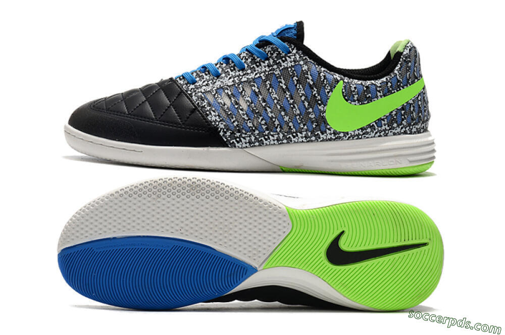 Nike Lunar Gato 2 IC Low-Tops Football Shoes - Black/Blue/Yellow 0