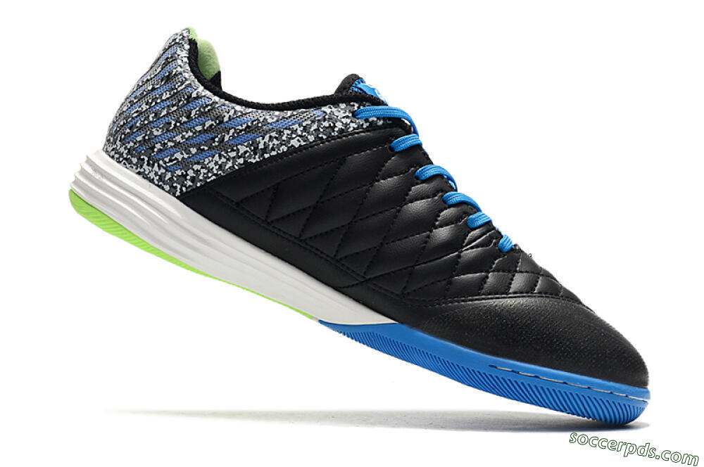 Nike Lunar Gato 2 IC Low-Tops Football Shoes - Black/Blue/Yellow 4