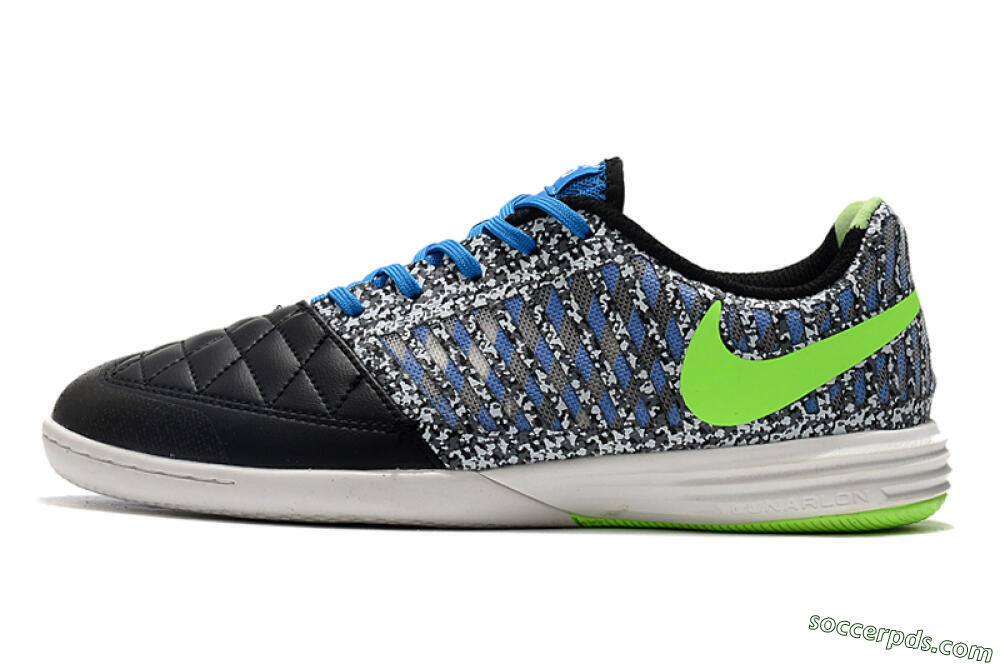 Nike Lunar Gato 2 IC Low-Tops Football Shoes - Black/Blue/Yellow 2