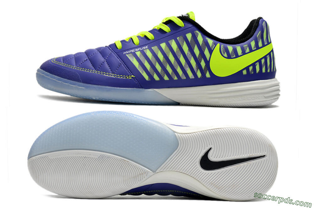 Nike Lunar Gato 2 IC Low-Tops Football Shoes - Blue/Yellow/White 0