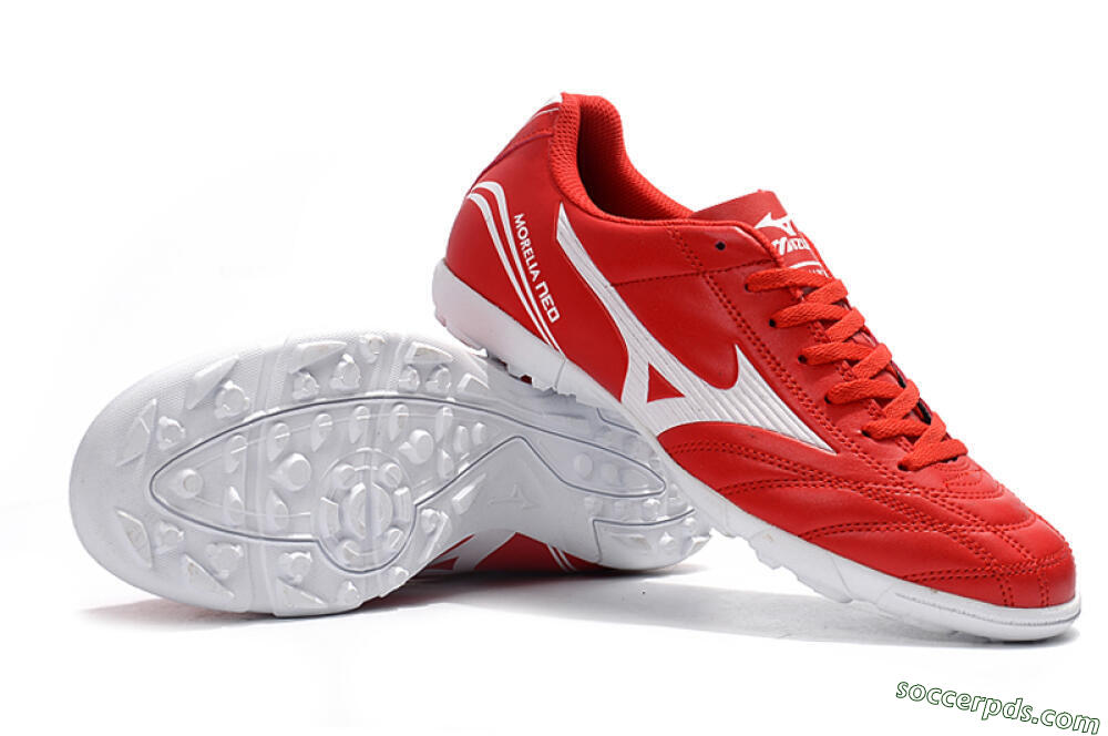 Mizuno Morelia Neo TF Low-Tops Football Shoes - Red/White 4