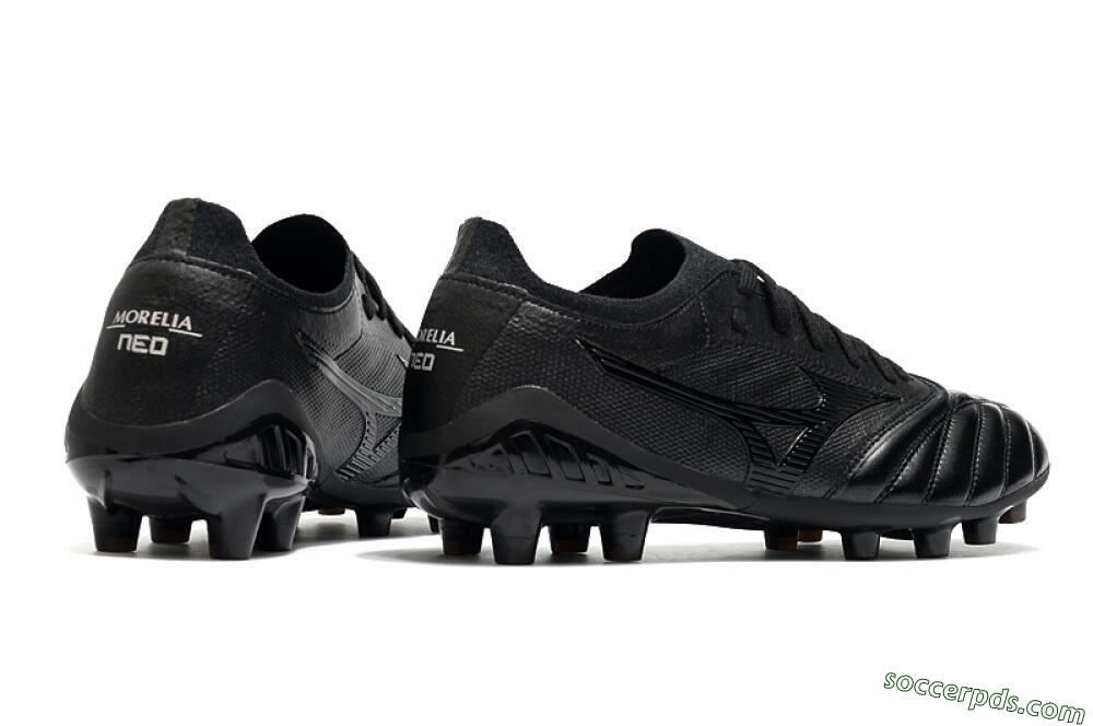 Mizuno Morelia Neo 3 FG Low-Tops Football Boots - Black/Black 6