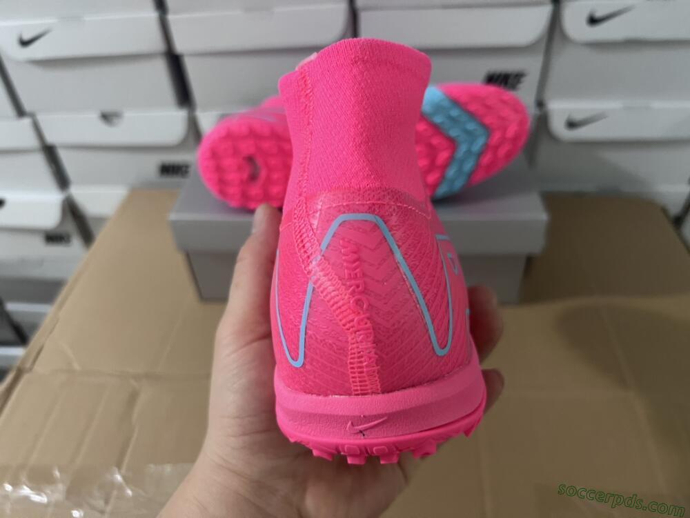 Nike Air Zoom Mercurial Superfly 10 Elite TF High-Tops Football Shoes - Pink/Red/Jade