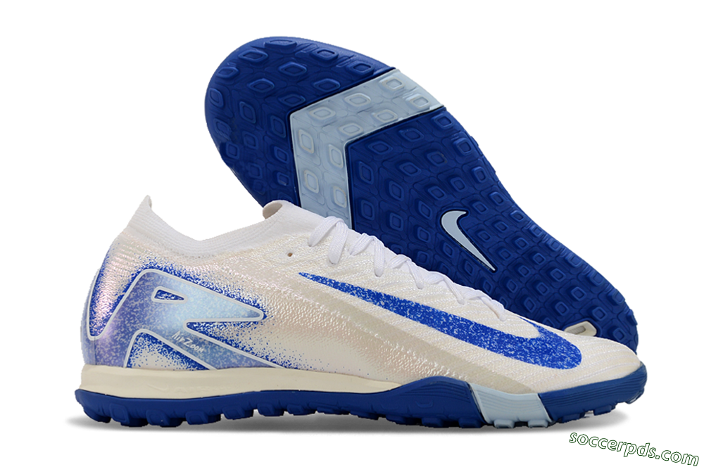 Nike Air Zoom Mercurial Vapor 16 Elite TF Low-Tops Football Shoes - White/Blue 1