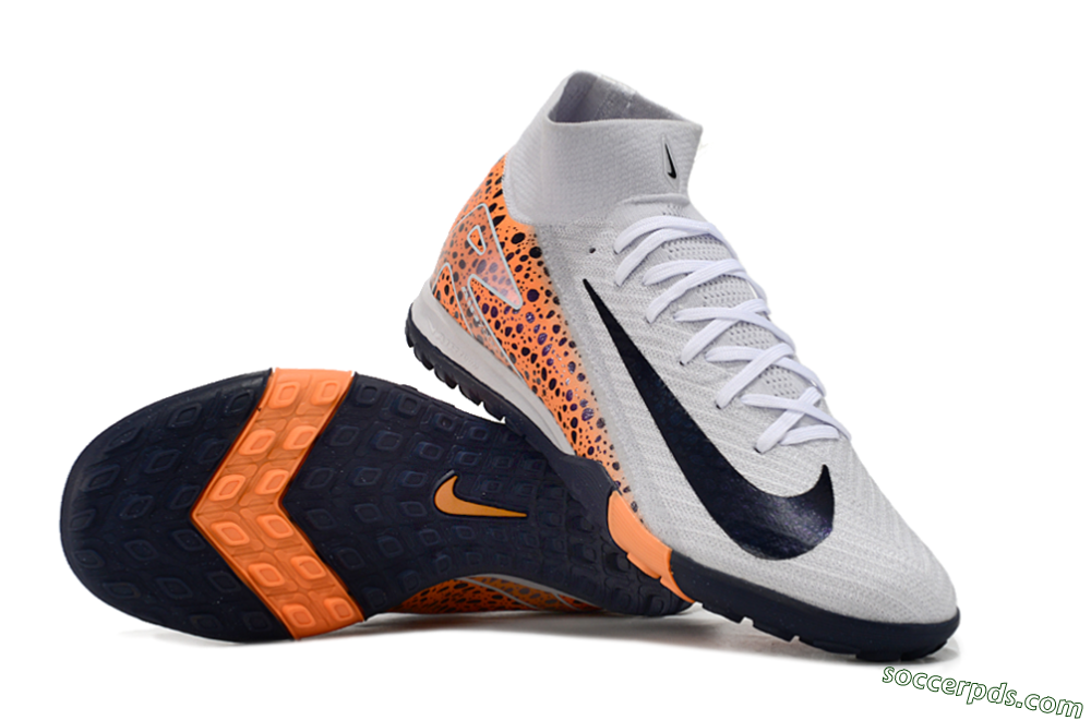 Nike Mercurial Superfly 10 Elite TF High-Tops Football Shoes - White/Black/Orange 0