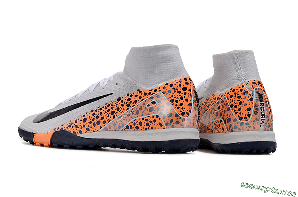 Nike Mercurial Superfly 10 Elite TF High-Tops Football Shoes - White/Black/Orange 4