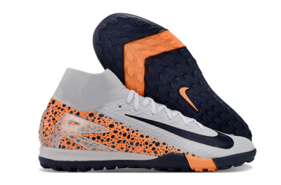 Nike Mercurial Superfly 10 Elite TF High-Tops Football Shoes - White/Black/Orange
